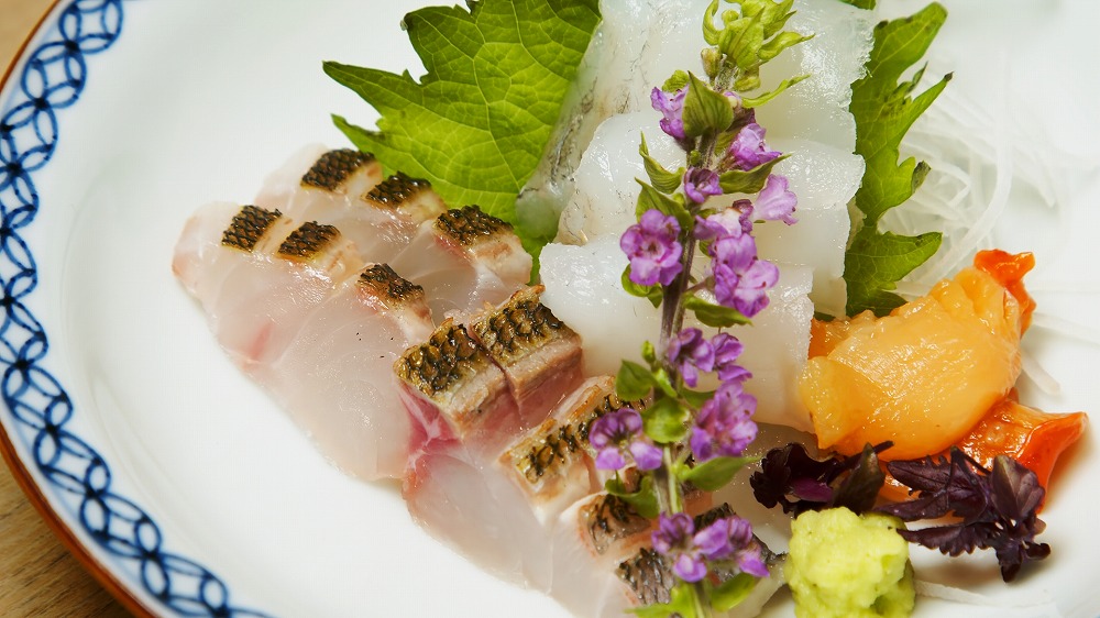 sliced raw fish
